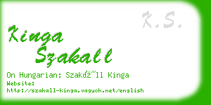 kinga szakall business card